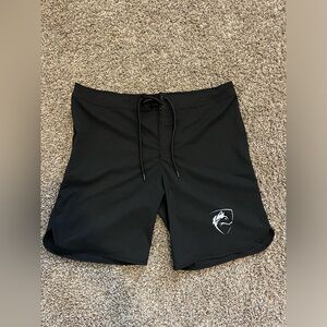 Alphalete Swim Men's Size L Board Shorts‎ Black 7” Inseam Gym Beach Workout